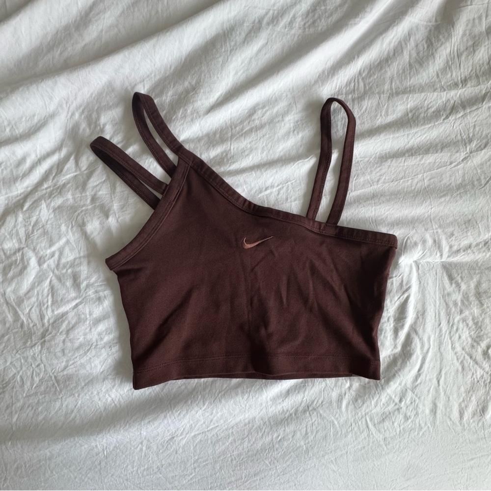 Nike Asymmetrical Brown Crop Top